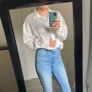 White Silk Button-up